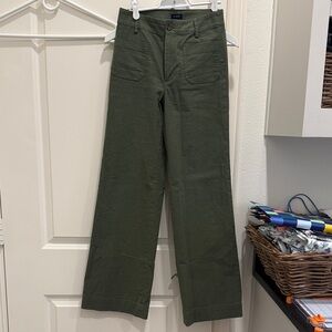 J Crew Factory Women’s Hunter Green Wide Leg Pants